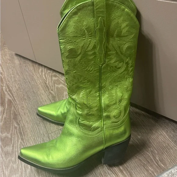 JEFFREY CAMPBELL WOMEN'S DAGGET METALLIC WESTERN BOOT cowboy boots - Picture 3 of 3